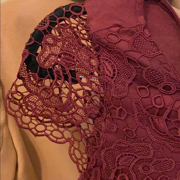 Maroon peplum blouse - Picture 3 of 5